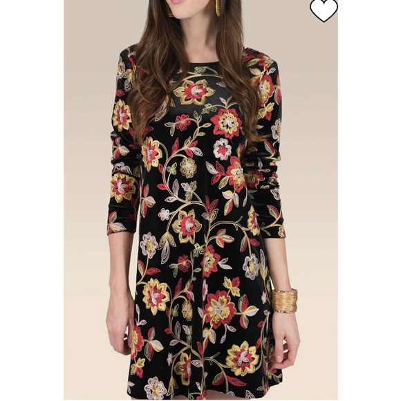 Anthropologie Dresses & Skirts - Anthropologie Uncle Frank Embroidered Velvet Dress Size M